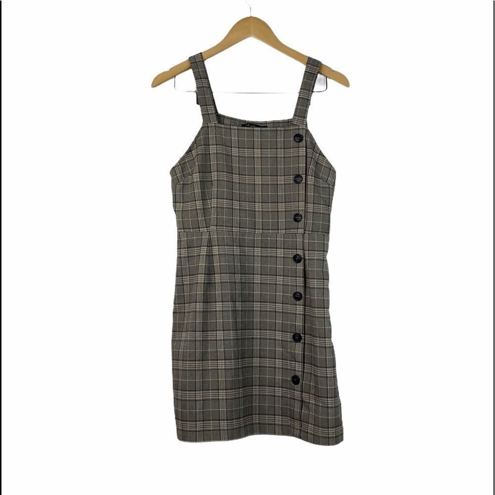 Mixed Threads Women Button Front Plaid Mini Dress